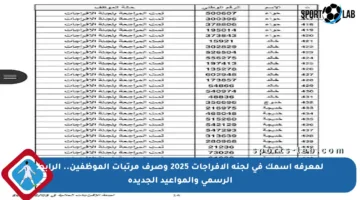 لمعرفة اسمك في لجنة الإفراجات 2025 وصرف مرتبات الموظفين.. الرابط الرسمي والمواعيد الجديدة